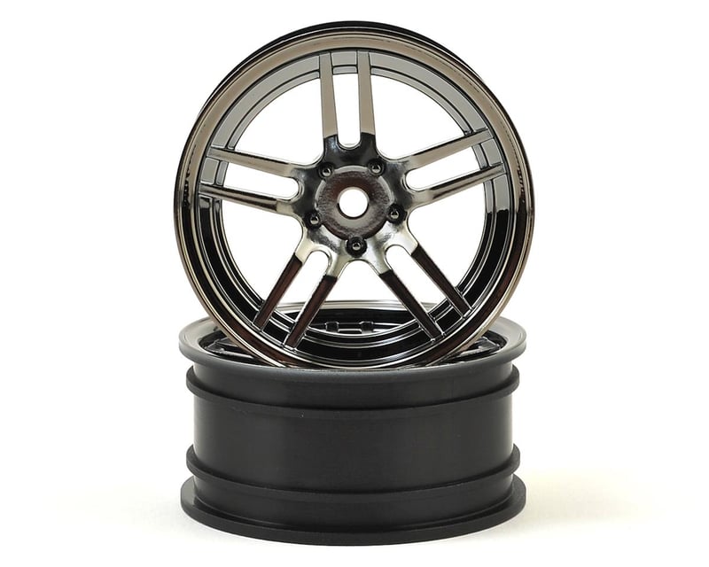 1.9" Black Chrome Split-Spoke Front Wheels (2)