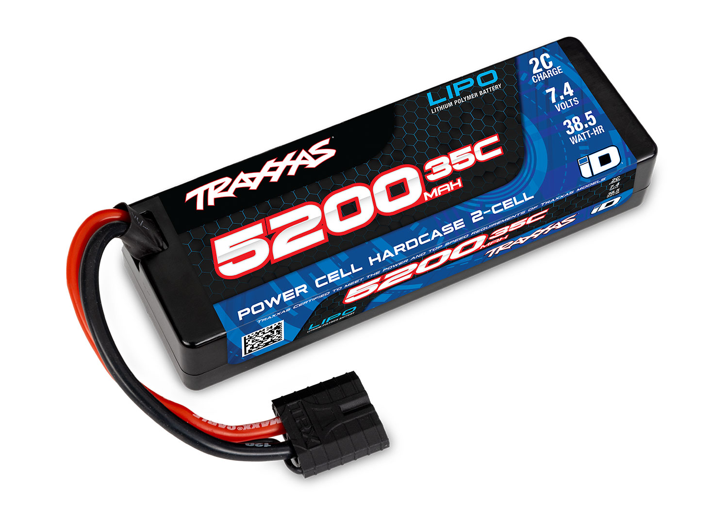 5200 mAh 7.4 Volt 2-Cell Hard Case LiPo Battery