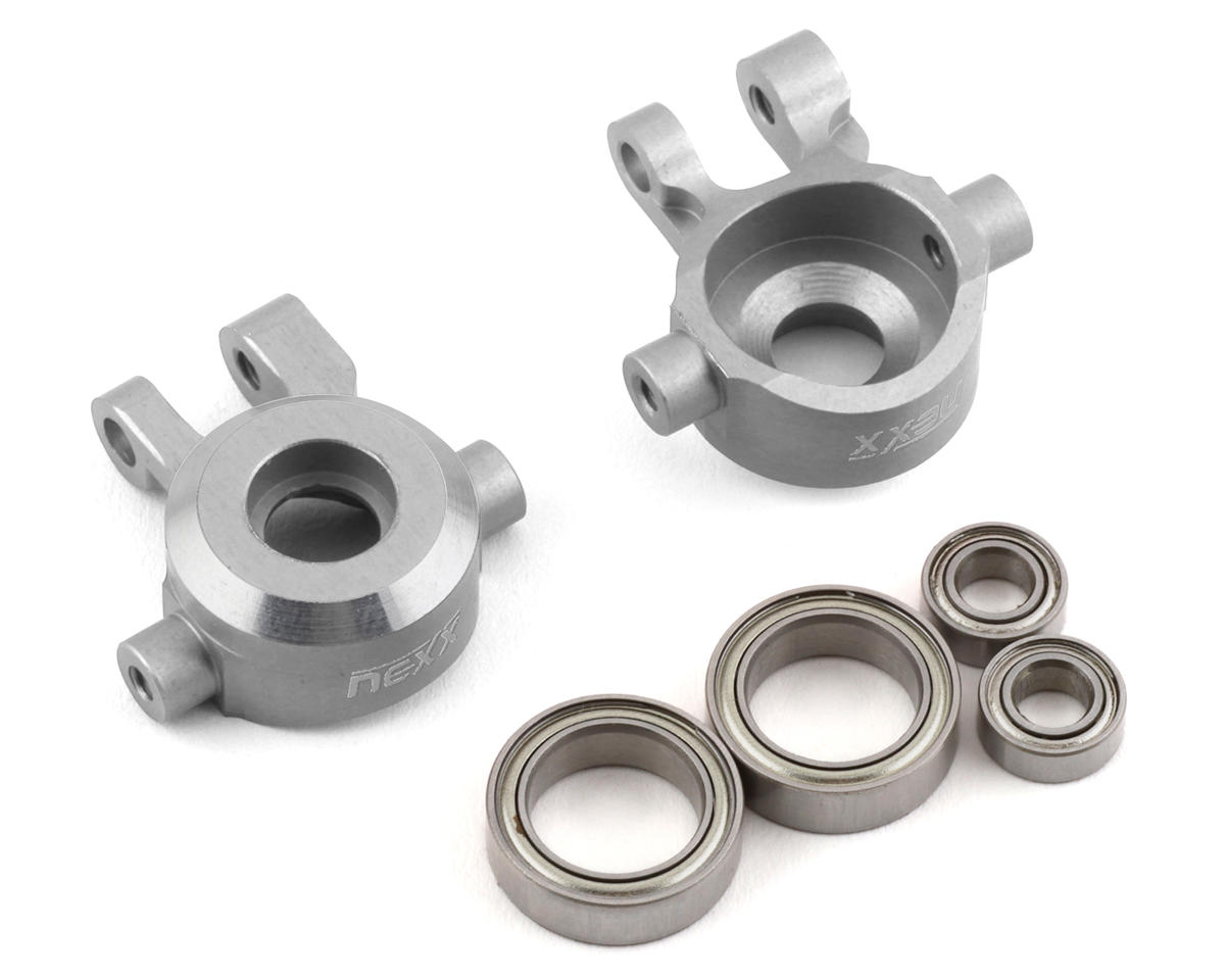 NEXX Racing Aluminum Front Steering Knuckles for Traxxas TRX-4M (Silver)