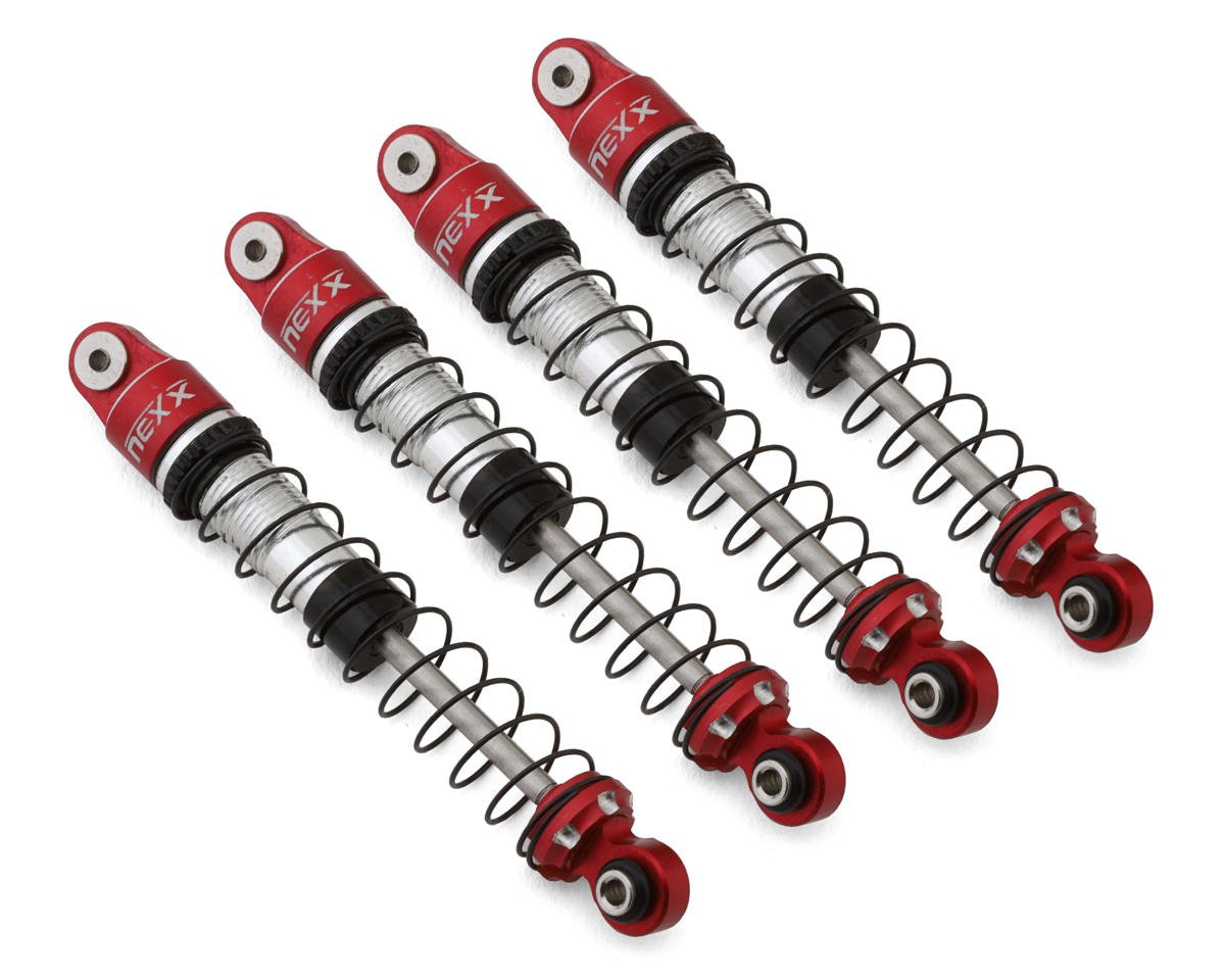 NEXX Racing AX24 52mm Aluminum Oil-Filled Long Travel Shocks (Red) (4)