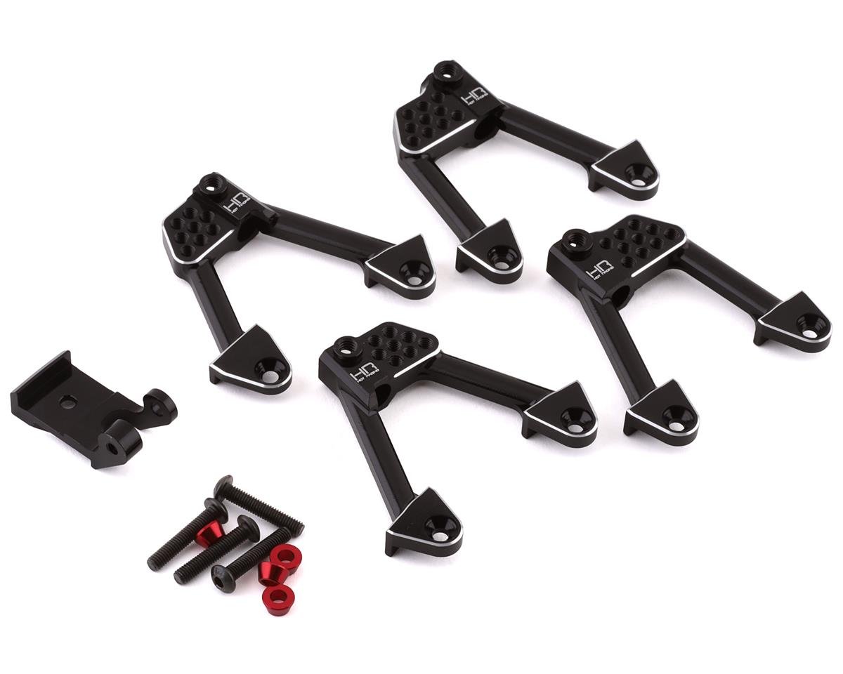 Hot Racing Axial SCX10 II Aluminum Front & Rear Adjustable Shock Towers (Black)
