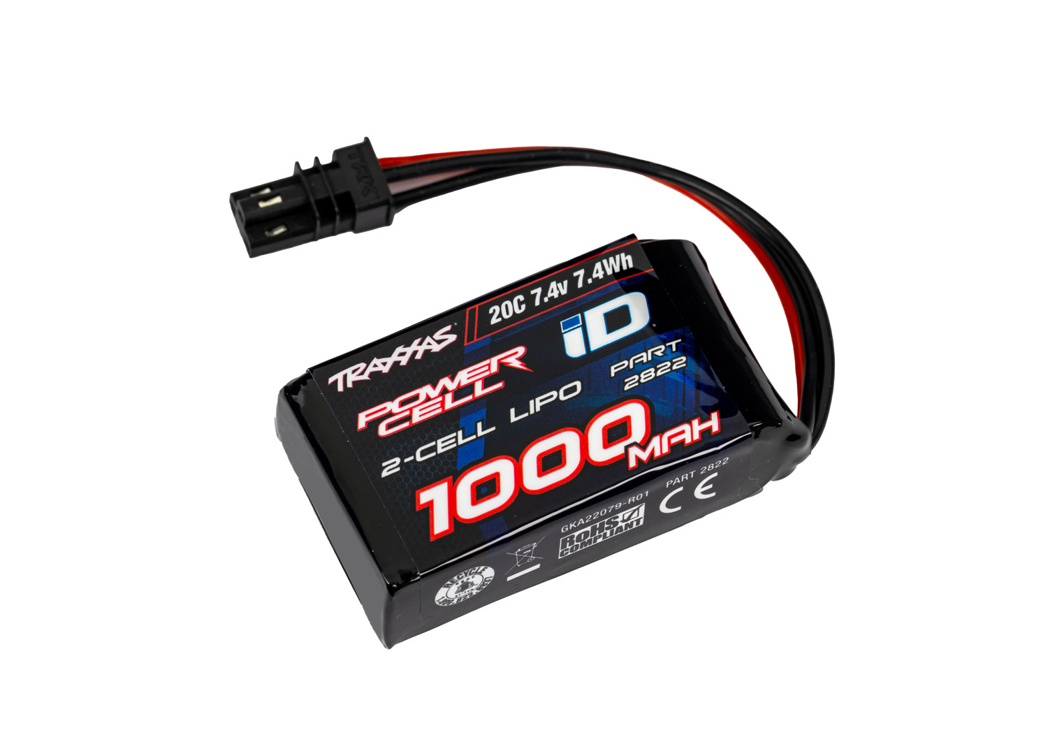 1000 mAh 7.4 Volt 2-Cell LiPo Battery