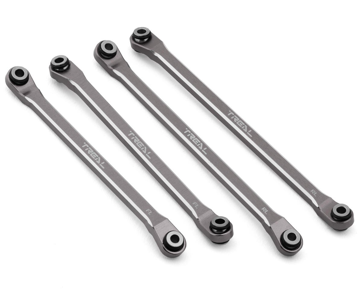 Treal Hobby Axial UTB18 Aluminum Lower Chassis 4-Link Upgrade Set (Titanium)