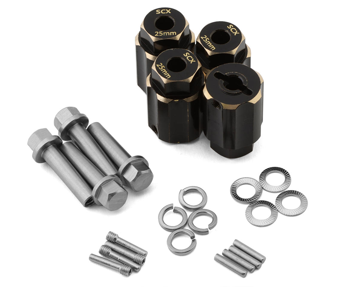 Samix Multi Crawler Extended Heavy Brass Wheel Hex Adapters (4) (Black)