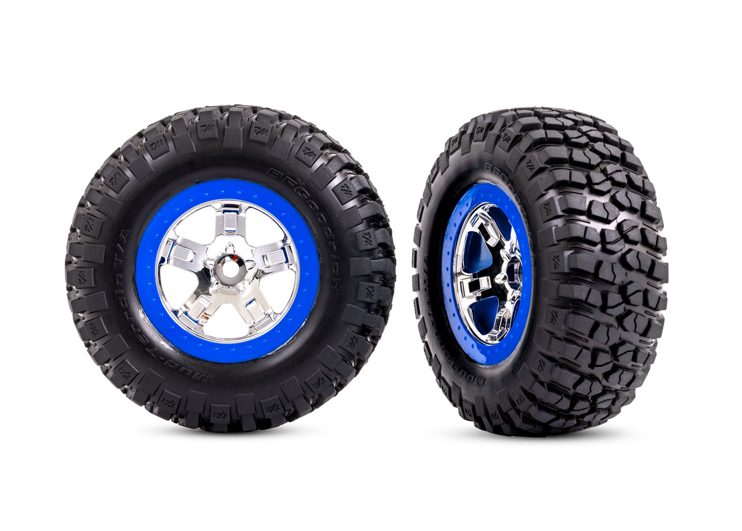 SCT Chrome & Blue Wheels & BFGoodrich Tires (2)