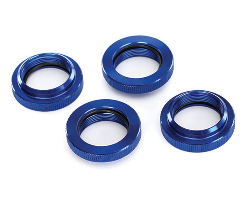 Blue Aluminum GTX Shock Spring Retainers (4)