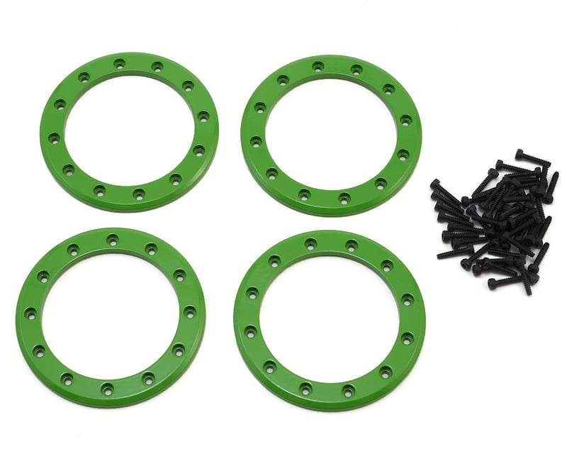 2.2" Green Aluminum Beadlock Rings w/ Screws (4)