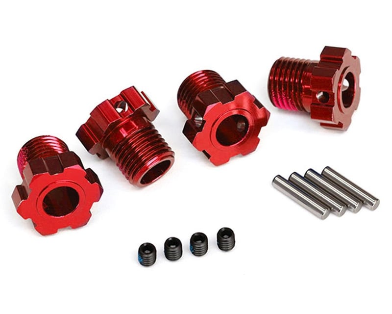 17 mm Red Aluminum Splined Wheel Hubs (4)