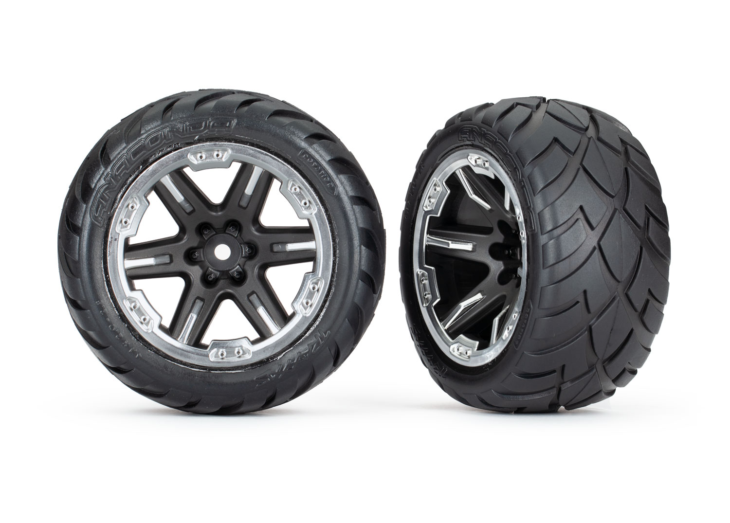 RXT 2.8" Black & Chrome Wheels & Anaconda Tires (2)