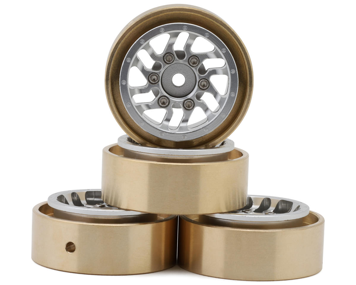 Samix Aluminum/Brass 1.0" Beadlock Wheel Set for Traxxas® TRX-4M™ w/7mm Hex