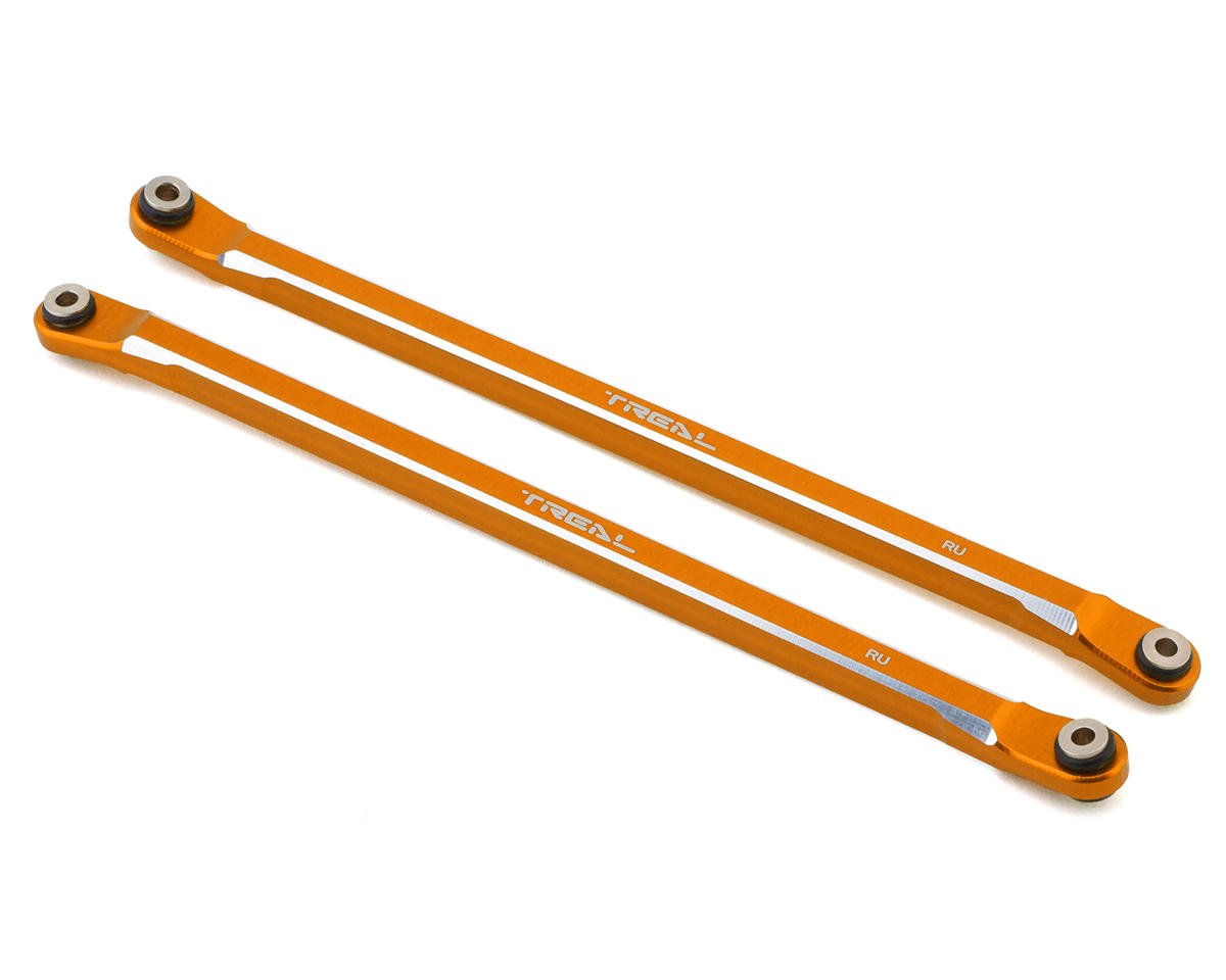 Treal Hobby Axial RBX10 Ryft Aluminum Rear Upper Links (Orange) (2)