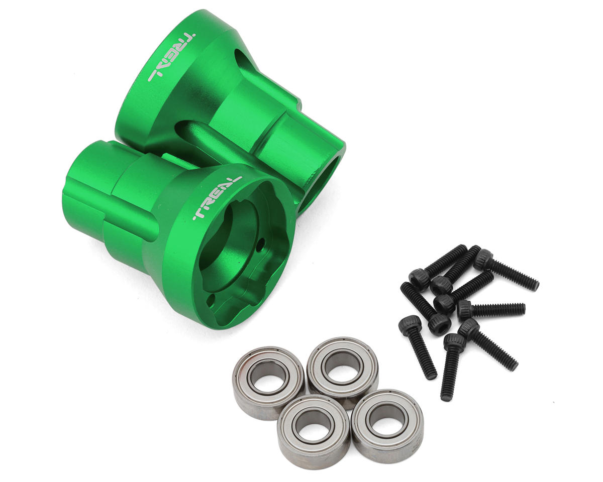 Treal Hobby Losi LMT Aluminum Rear Axle Mounts (Green) (2) (3 Degree)