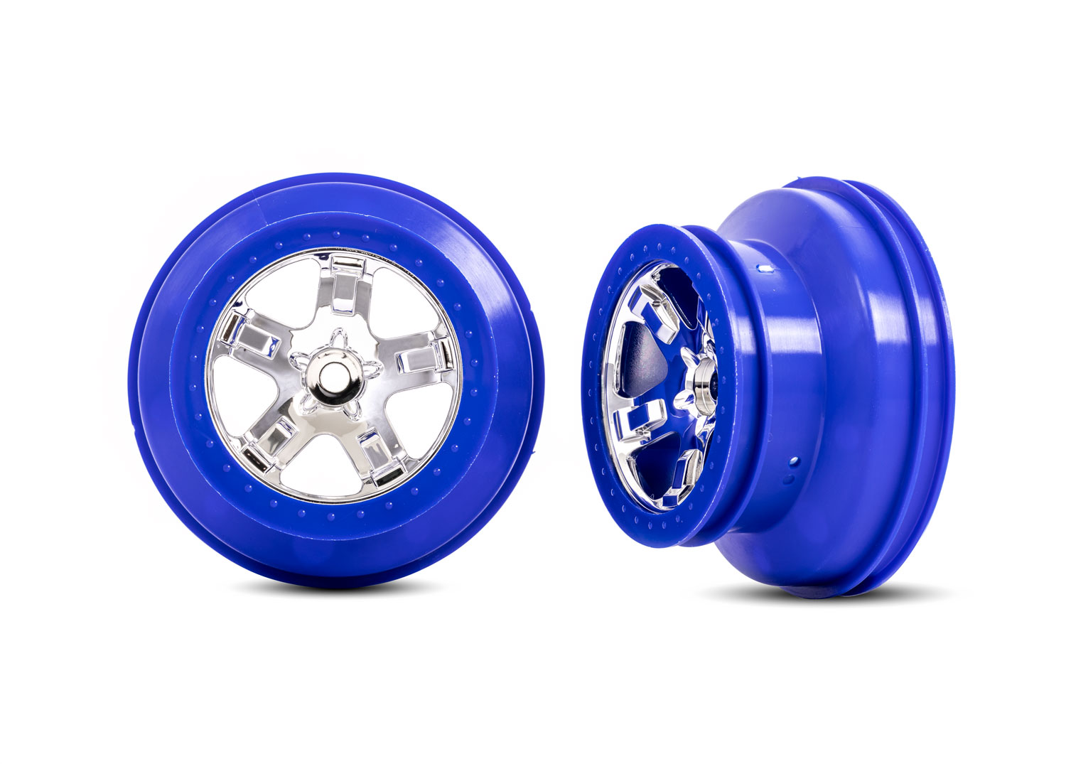 Split-Spoke Chrome & Blue SCT Wheels (2)