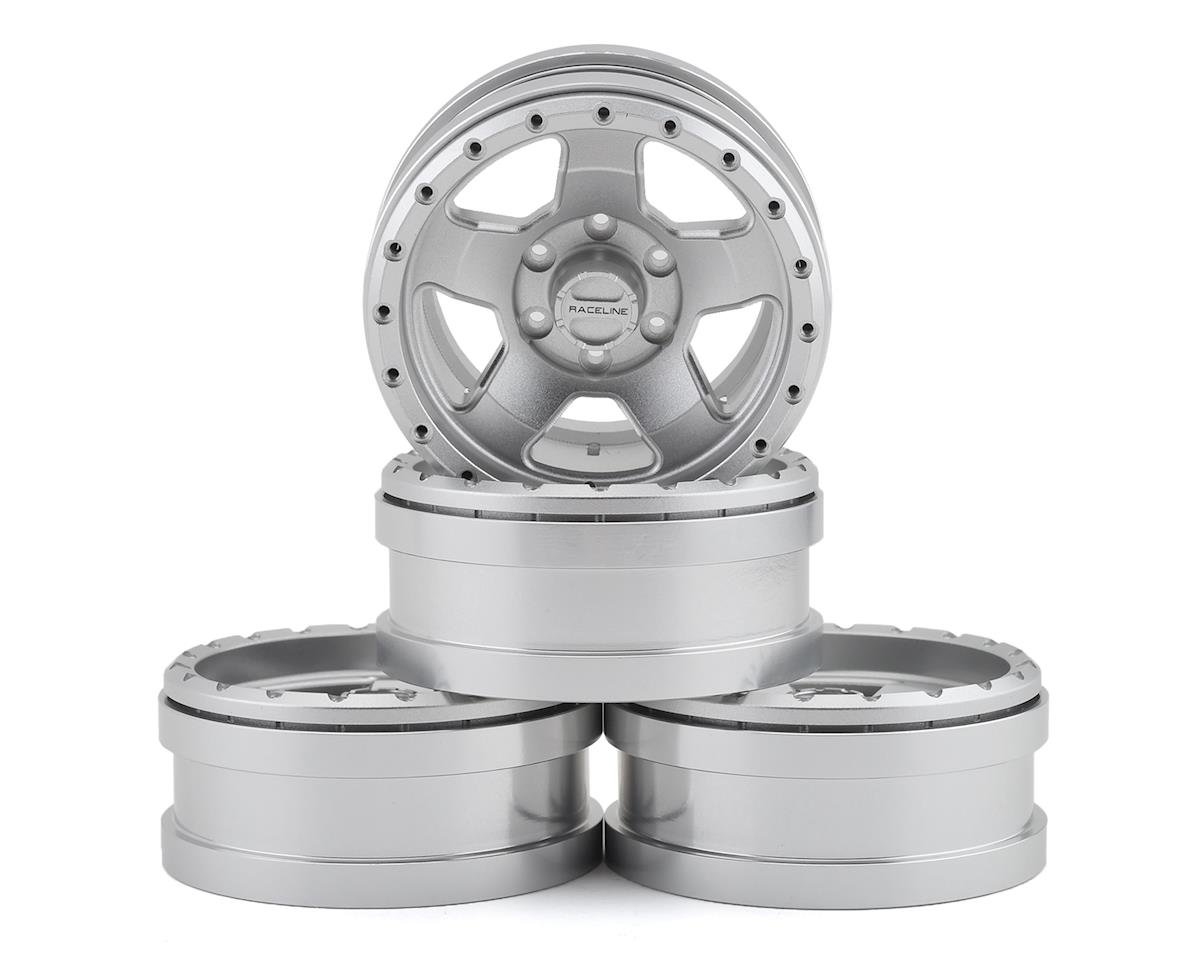 Pit Bull Tires Raceline Combat 1.9" Aluminum Beadlock Wheels (Silver) (4)