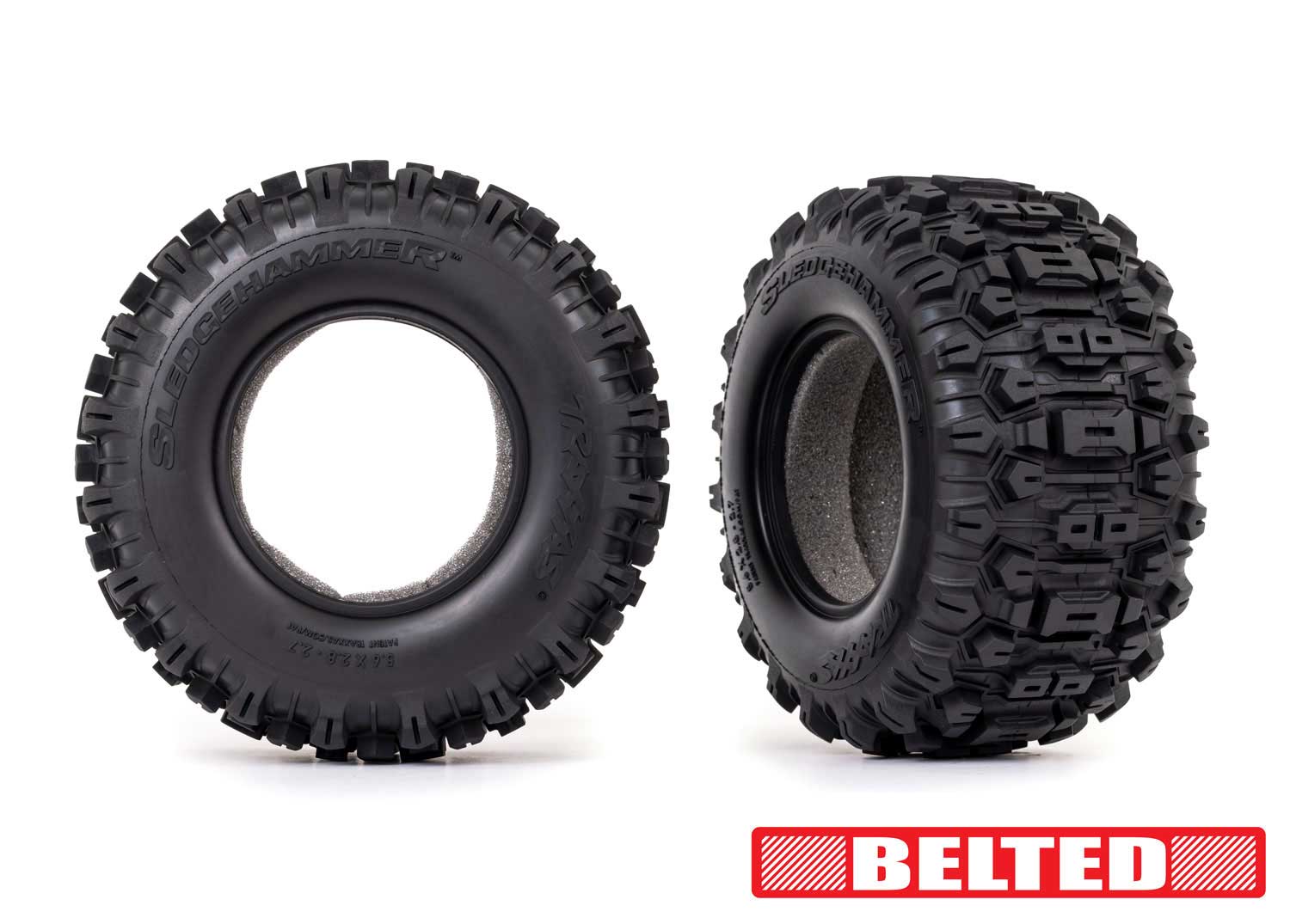 Sledgehammer Belted 2.8" Tires w/ Foam Inserts (2)