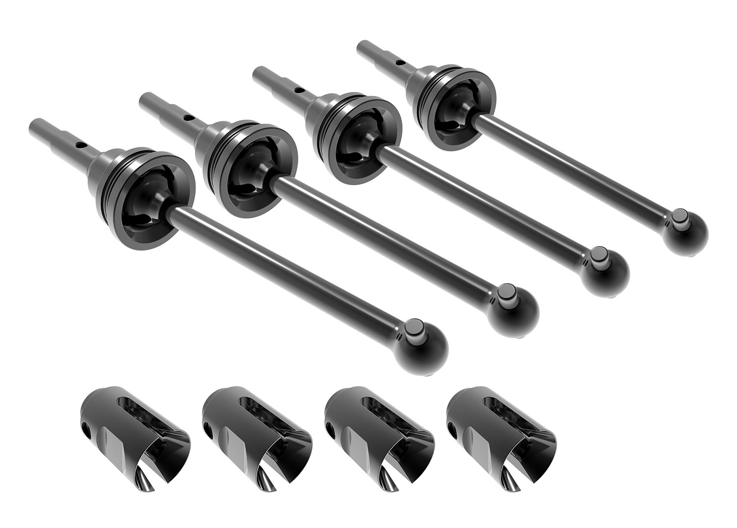 Steel CV Driveshaft Assemblies & Drive Cups (4)