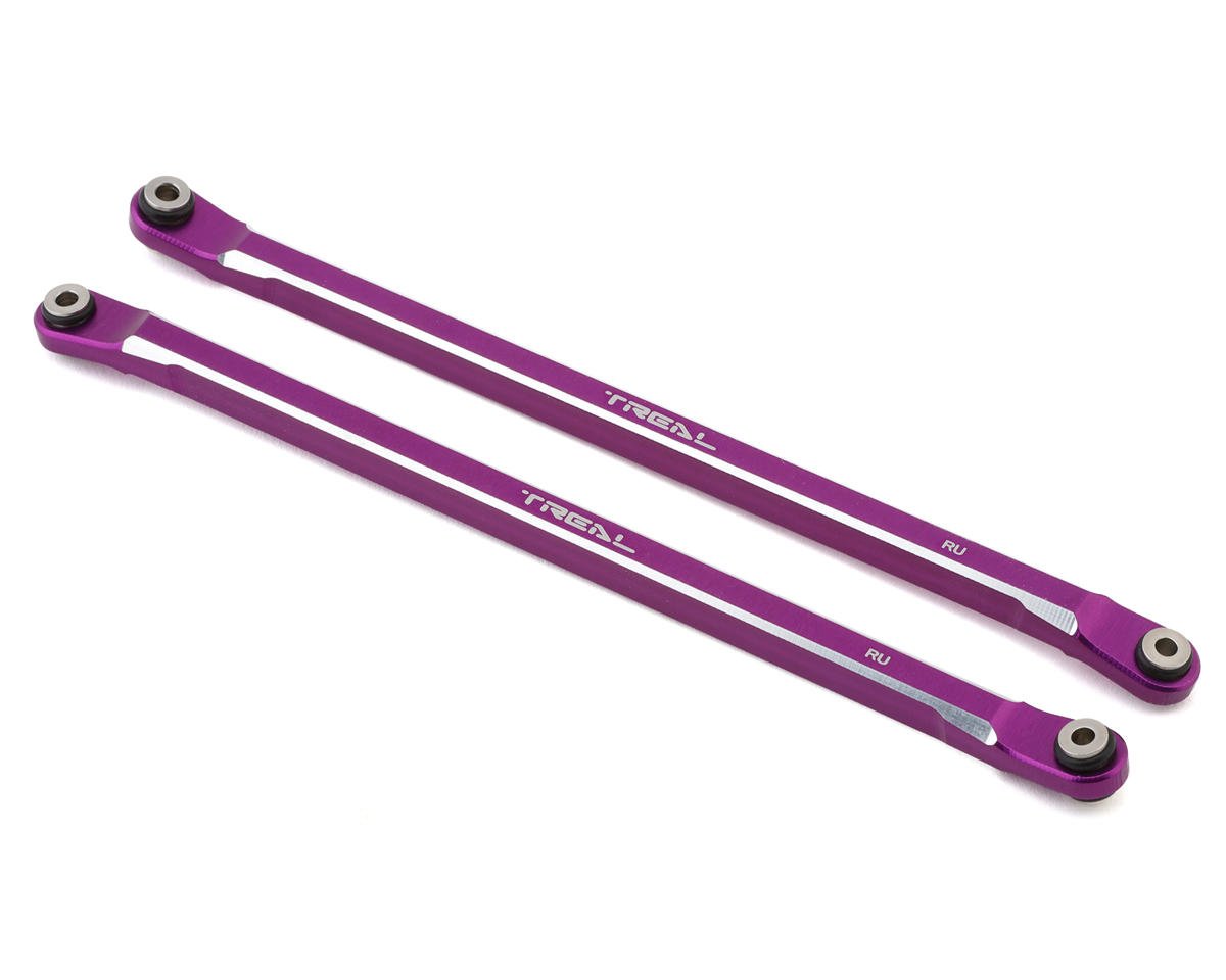 Treal Hobby Axial RBX10 Ryft Aluminum Rear Upper Links (Purple) (2)