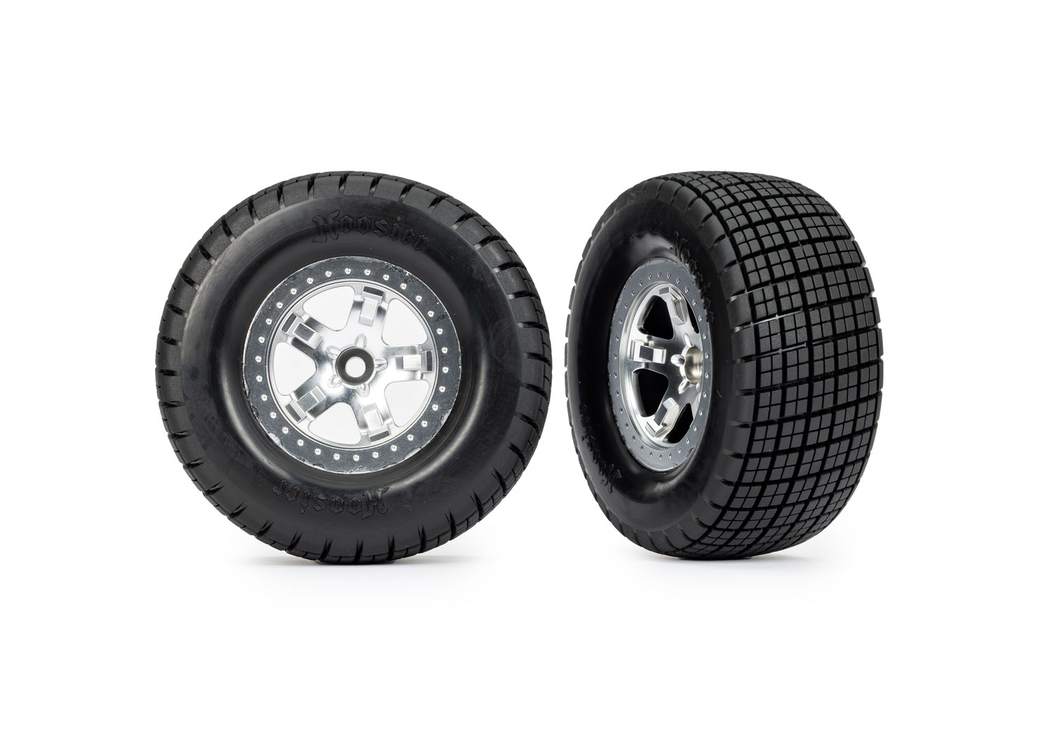Dirt Oval Satin Front Wheels w/ Hoosier Tires (2)