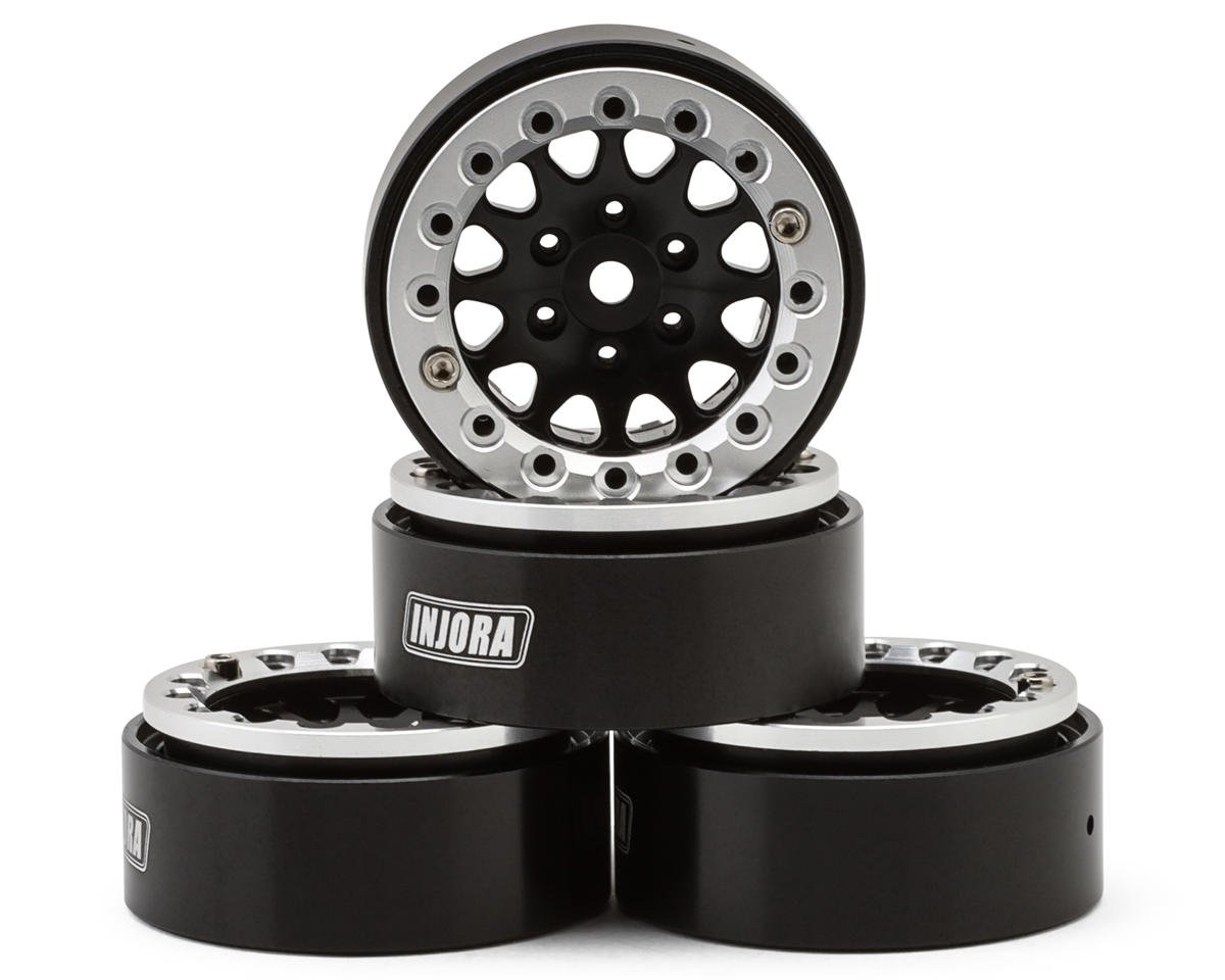 Injora 1.3" D-Slot Aluminum Micro Crawler Beadlock Wheels (27g ea)