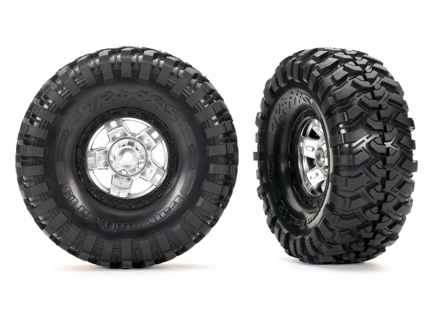 1.9" Chrome TRX-4 Sport Wheels & Canyon Trail Tires (2)