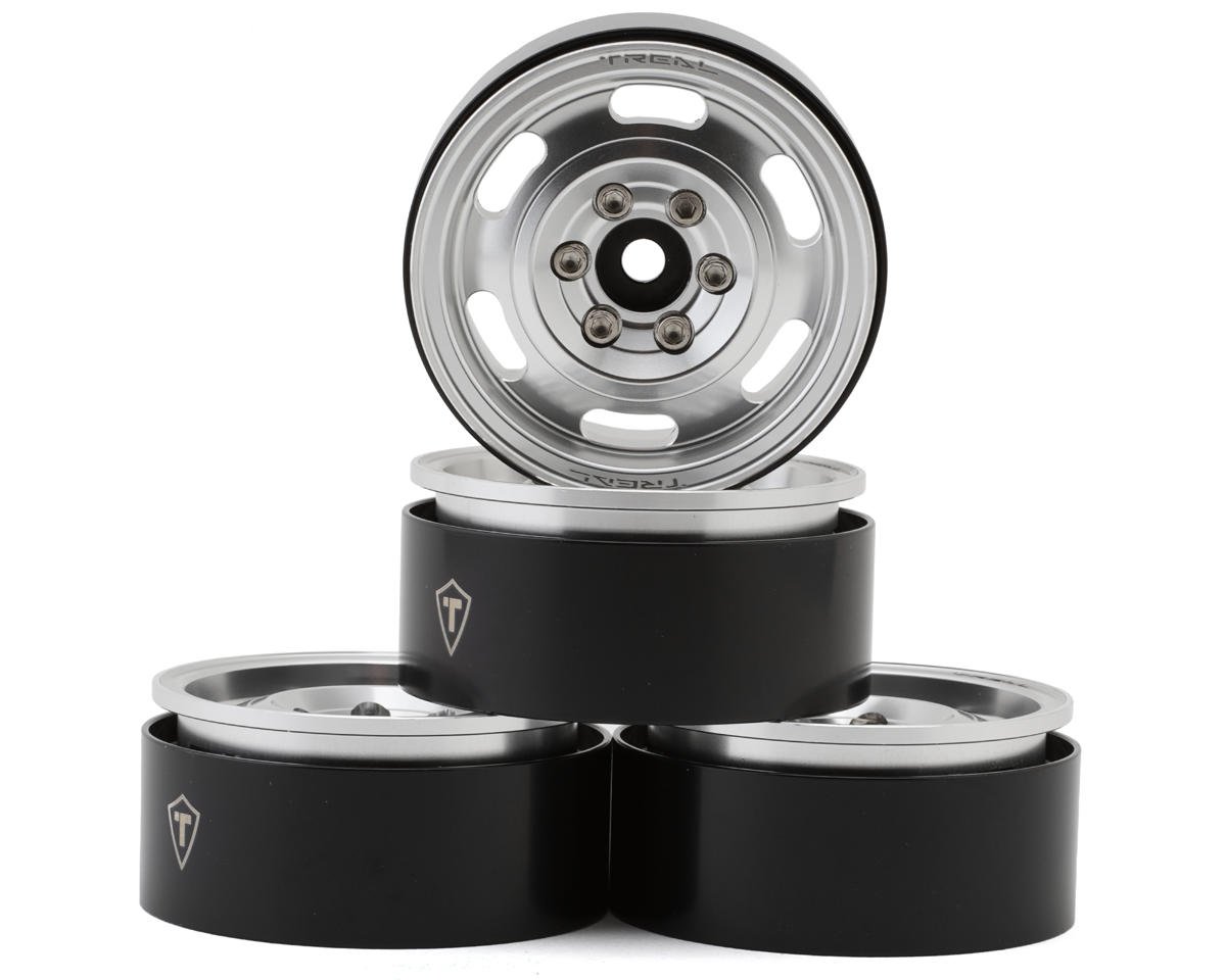 Treal Hobby Type G 1.9" Vintage Wagon Beadlock Wheels (Silver) (4) (129.5g)
