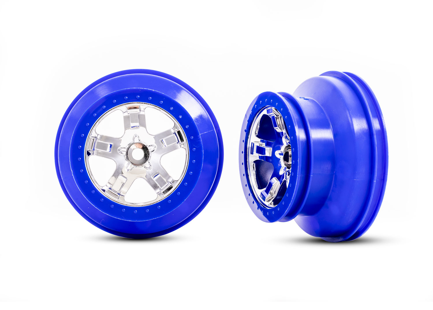 SCT Chrome & Blue Wheels (2)