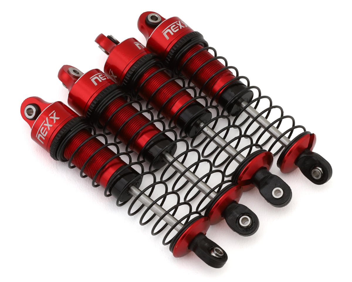 NEXX Racing Losi Mini LMT Aluminum 65mm Oil-Filled Threaded Shocks (Red) (4)
