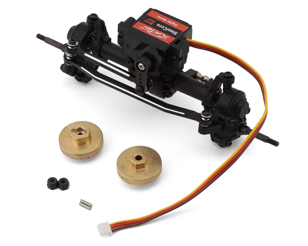 Furitek TerraX Active Pro Pre-Assembled Front Axle Set w/Servo & Brass Weights