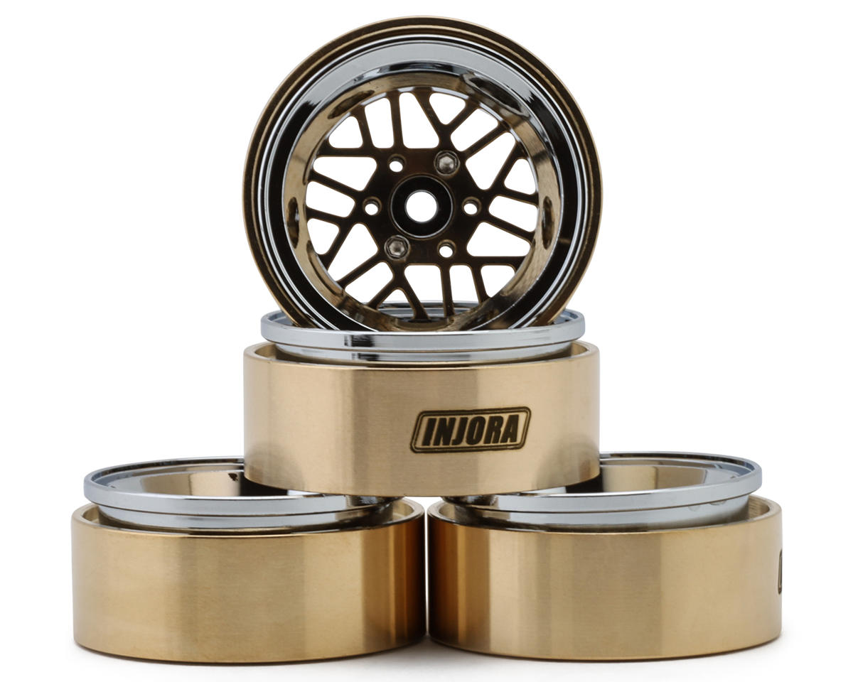 Injora 1.3" ModuWheel Brass & Aluminum Micro Rock Crawler Beadlock Wheels