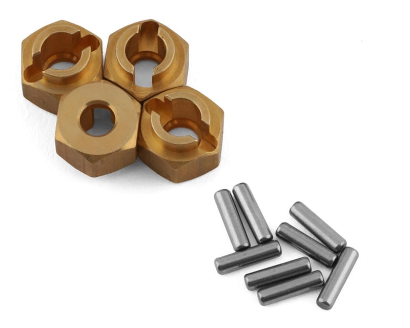 7 mm Brass Wheel Hubs (4) with Axle Pins