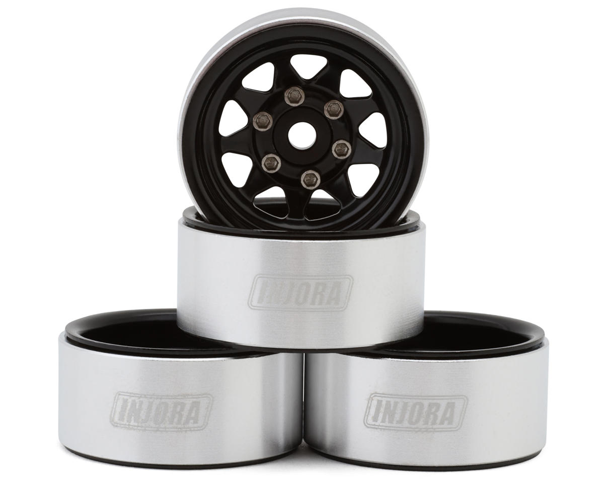 Injora 1.0" Deep Dish Stamped Steel Micro Rock Crawler Beadlock Wheels
