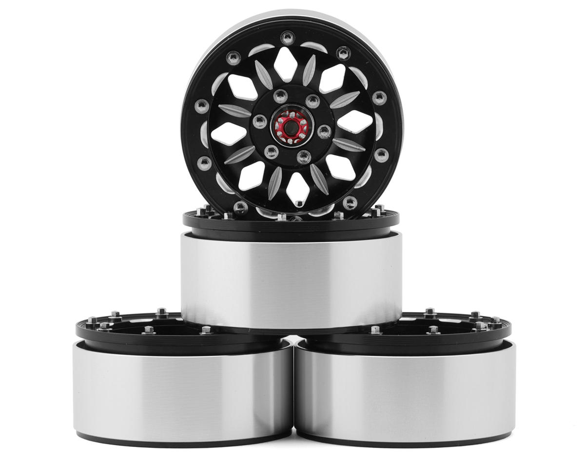Hot Racing 1.9" Aluminum Beadlock Wheels (Black) (4) (B-Style)
