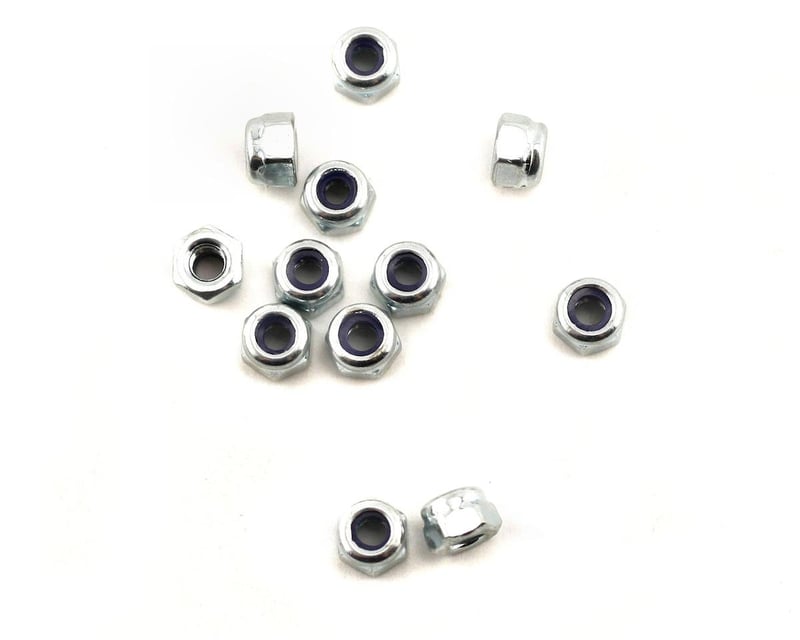 3 mm Flanged Nylon Chrome Locking Nuts (12)