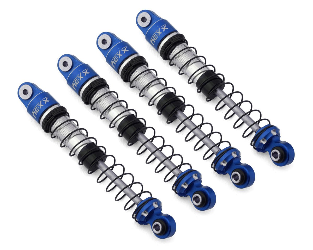 NEXX Racing AX24 52mm Aluminum Oil-Filled Long Travel Shocks (Blue) (4)