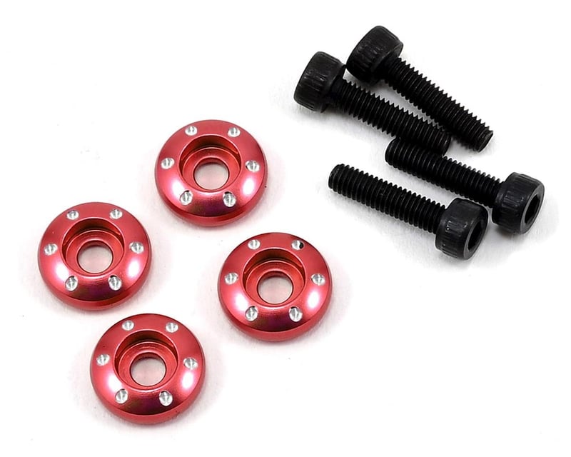 Red Aluminum Wheel Nut Washers (4)