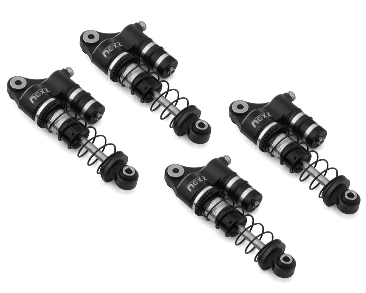 NEXX Racing SCX24 36mm Aluminum Oil-Filled Threaded Reservoir Shocks (Black) (4)