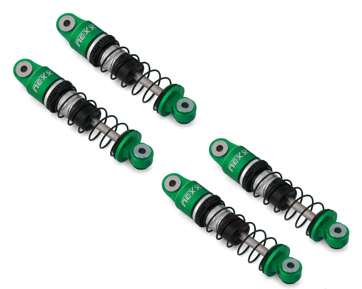 NEXX Racing SCX24 36mm Aluminum Oil-Filled Threaded Shocks (Green) (4)