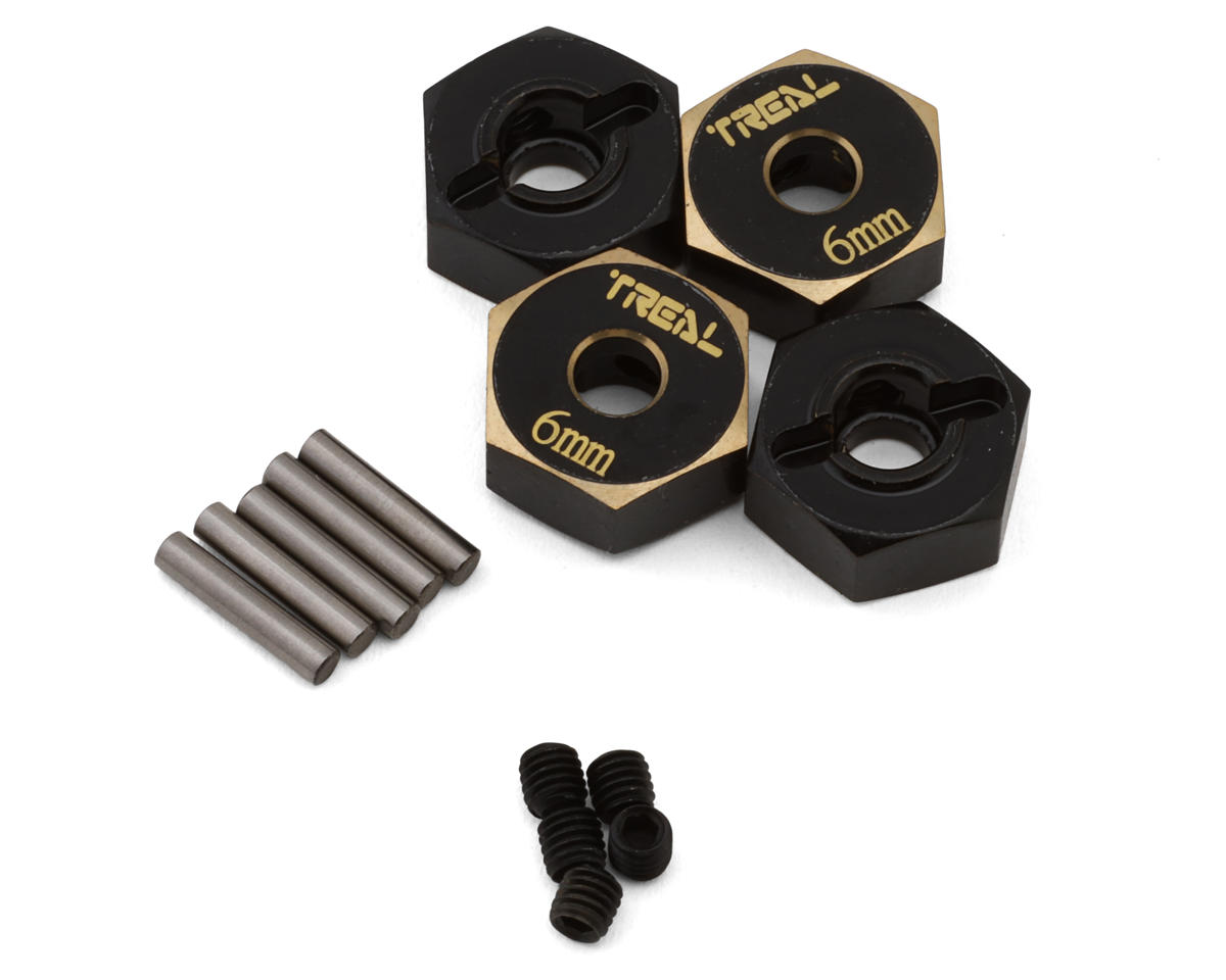Treal Hobby Axial SCX10 II Brass Hex Adapters (4) (6mm Offset)