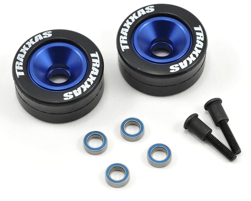 Blue Aluminum Wheelie Bar Wheels & Hardware (2)