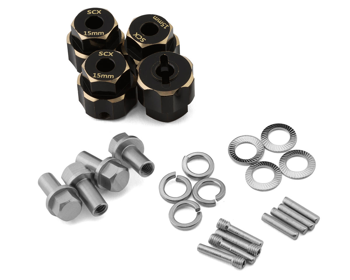 Samix Multi Crawler Extended Heavy Brass Wheel Hex Adapters (4) (Black)