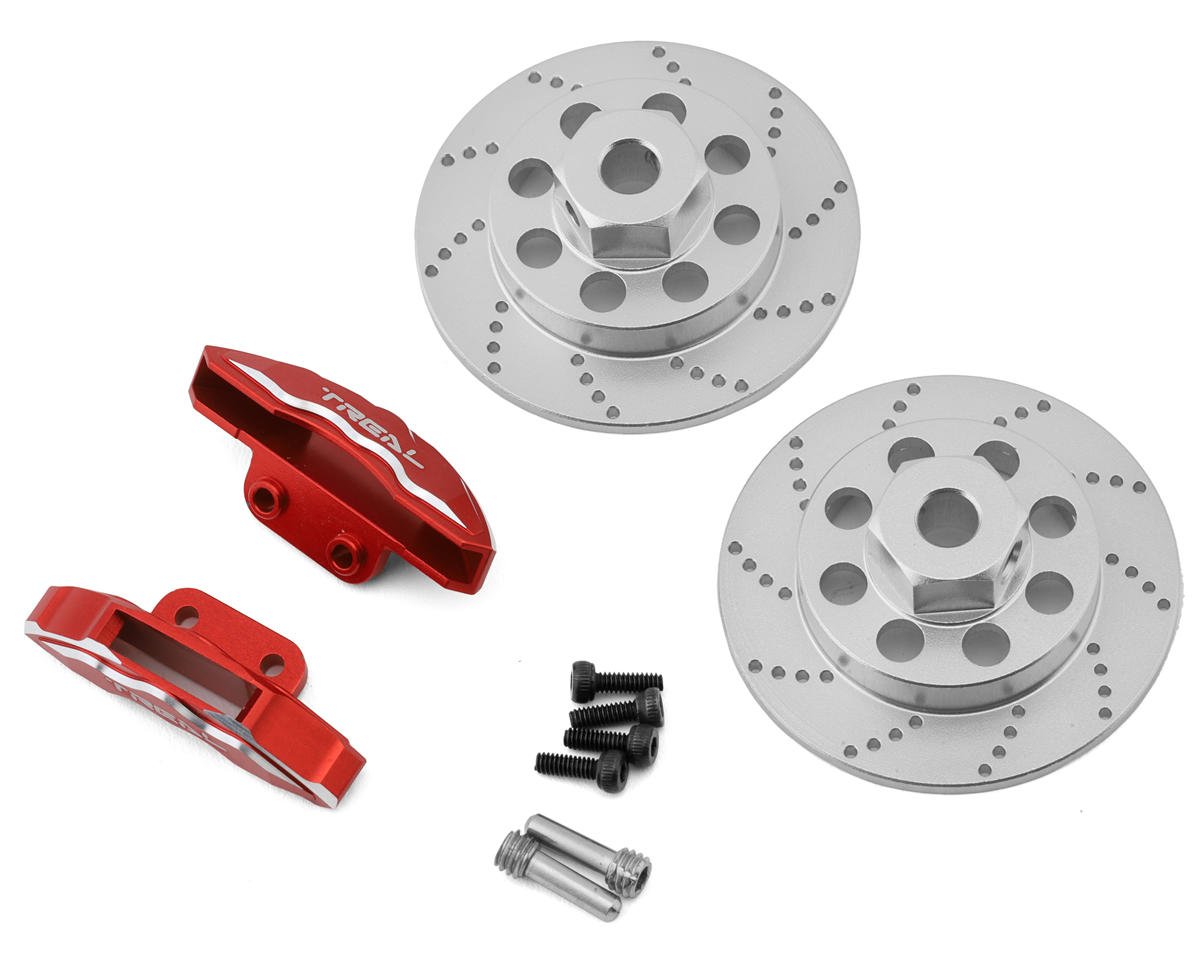 Treal Hobby Axial RBX10 Ryft Aluminum Brake Disc Caliber Hubs (Silver) (2)