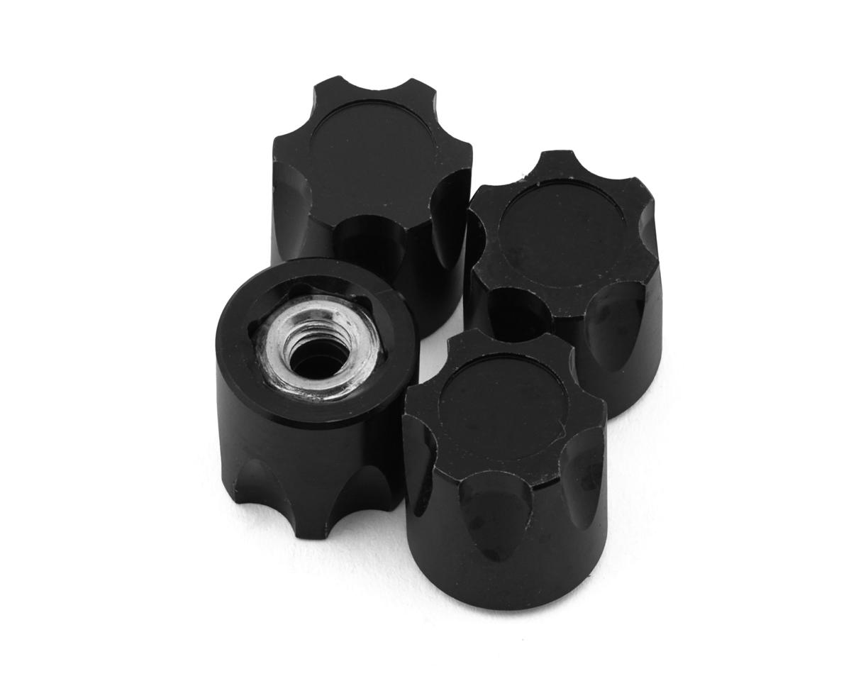 Injora 4mm Aluminum Wheel Cap Lock Nuts (Black) (4)