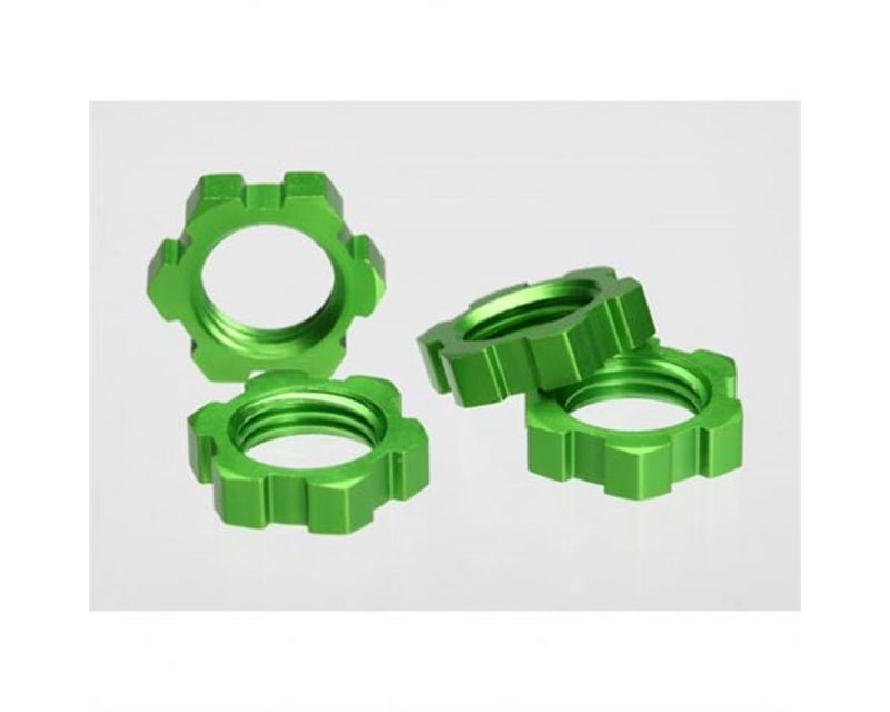 17 mm Green Aluminum Splined Wheel Nuts (4)