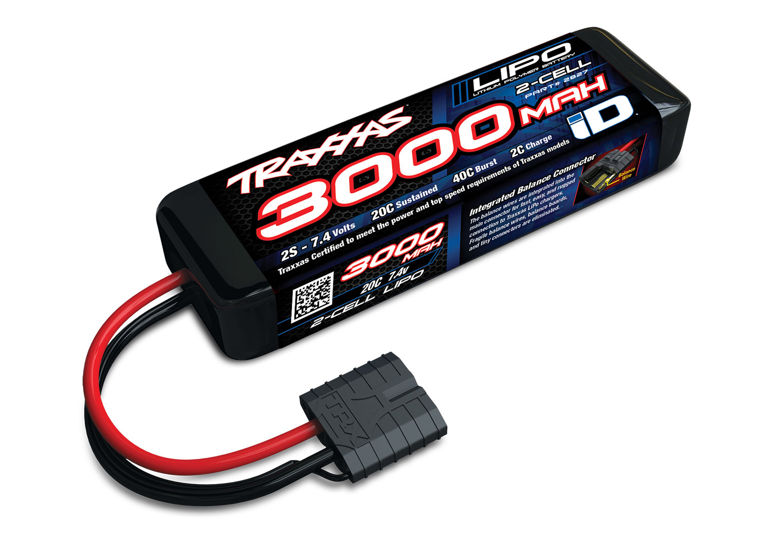 3000 mAh 7.4 Volt 2-Cell LiPo Battery