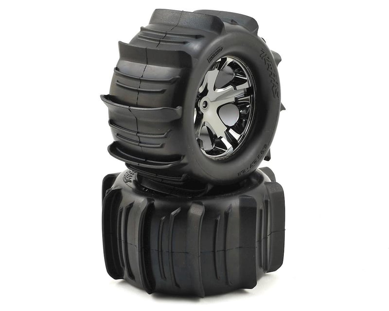 All-Star 2.8" Black Chrome Wheels & Paddle Tires (2)