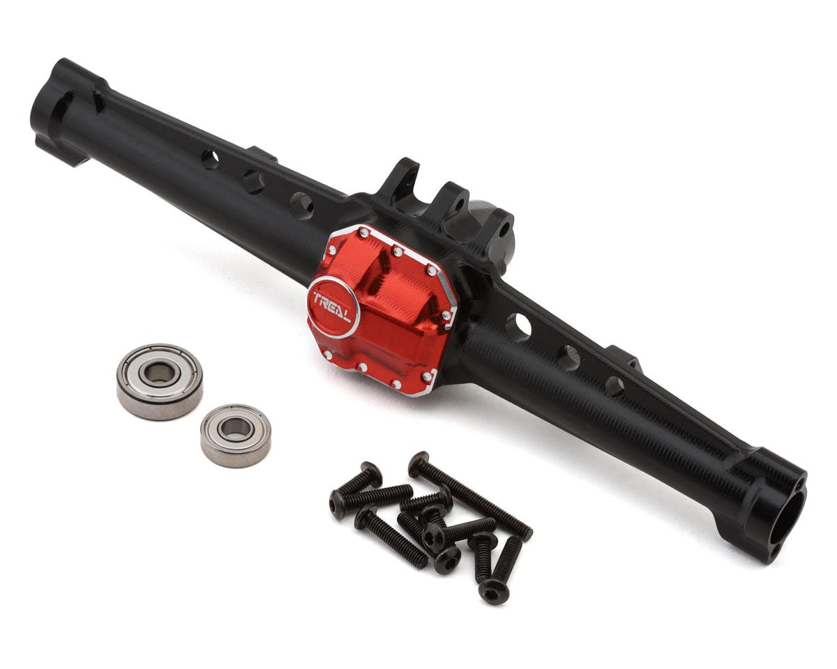 Treal Hobby Axial SCX10 II CNC-Machined Aluminum Rear Axle Housing (Black)