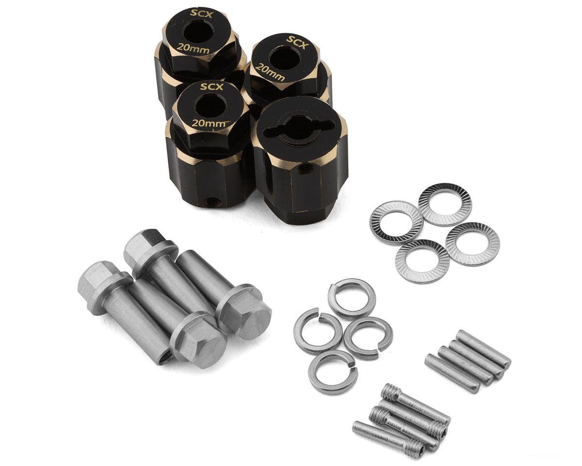 Samix Multi Crawler Extended Heavy Brass Wheel Hex Adapters (4) (Black)