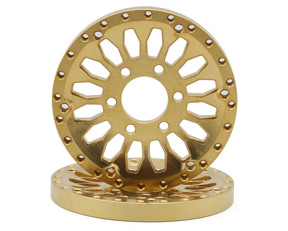 Reefs RC Brass 1.9" "SHIELD" Reversible Offset Wheel Face Set (2) (39g Each)