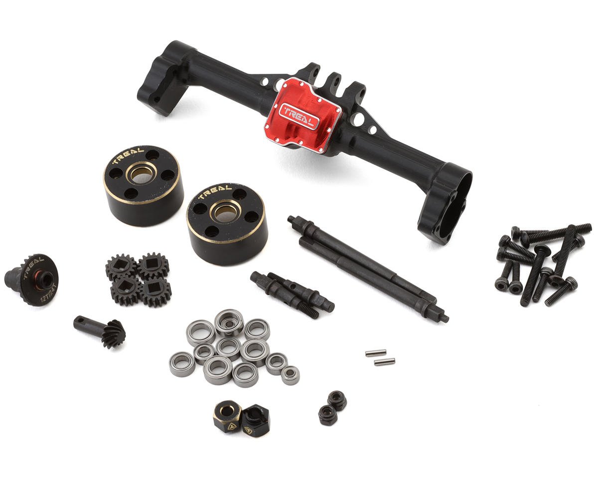 Treal Hobby Aluminum Complete Rear Portal Axle for Traxxas TRX-4M w/Brass Covers