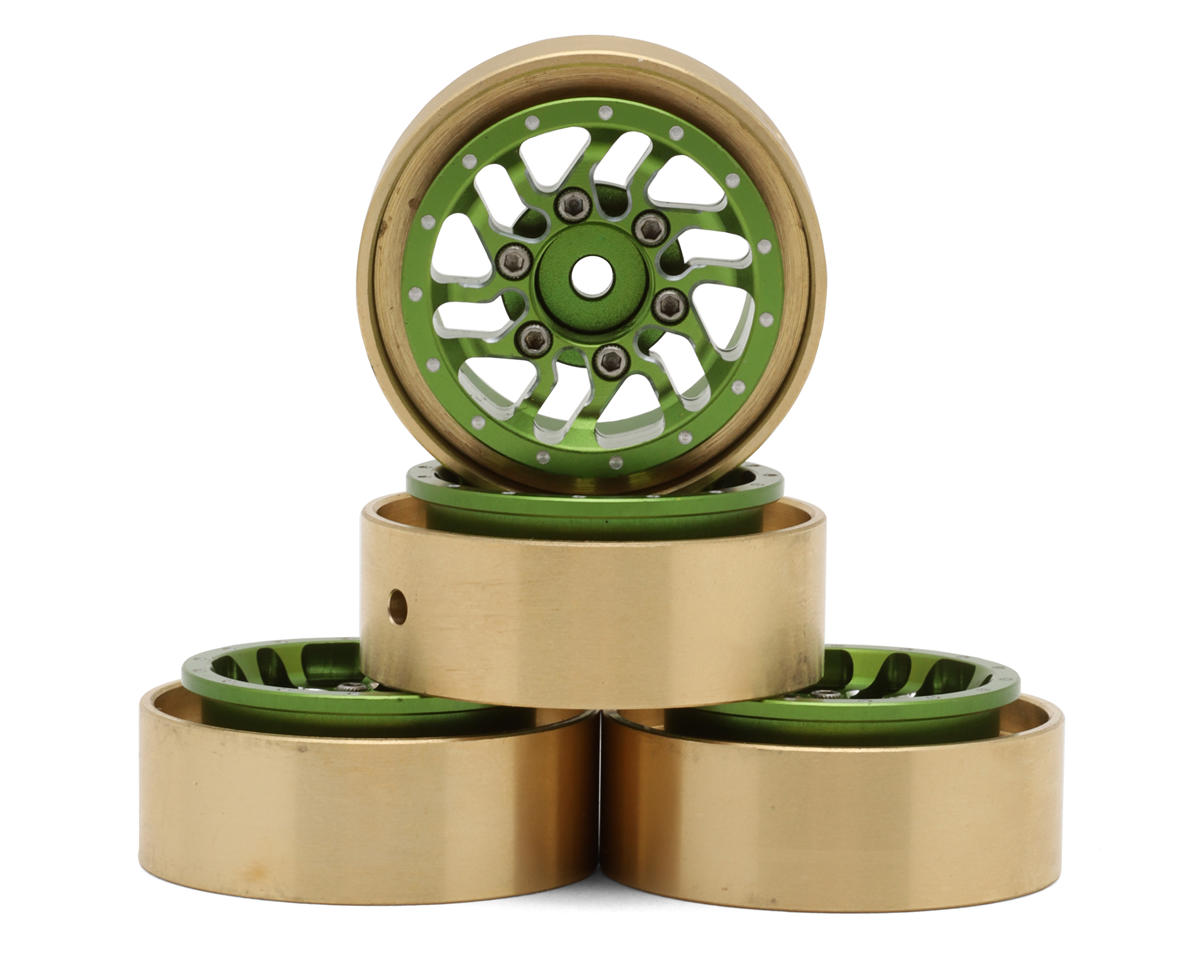 Samix Aluminum/Brass 1.0" Beadlock Wheel Set for Traxxas® TRX-4M™ w/7mm Hex